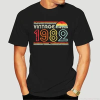 vintage 1982 t shirt men cotton fashion t shirt short sleeve retro style top fitted clothing merch