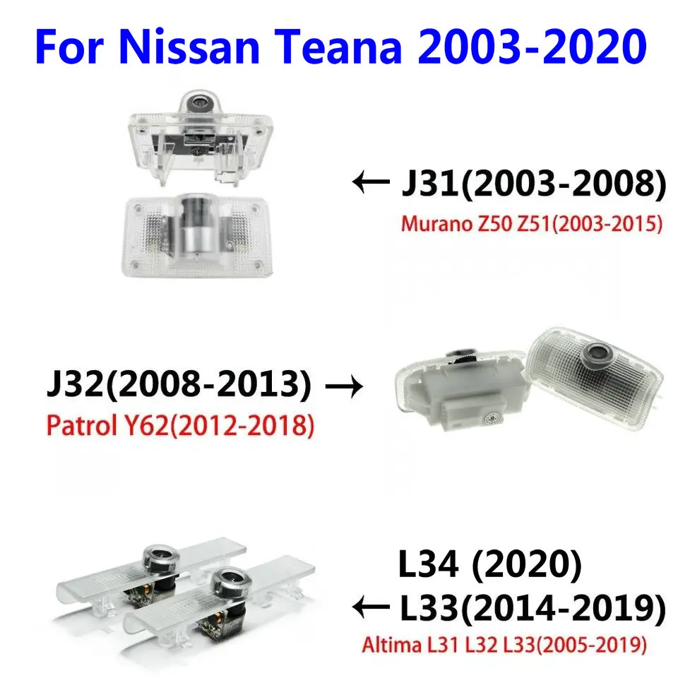 Светодиодный дверной светильник Ghost прожектор с логотипом для Nissan Teana J31 J32 J33 L33