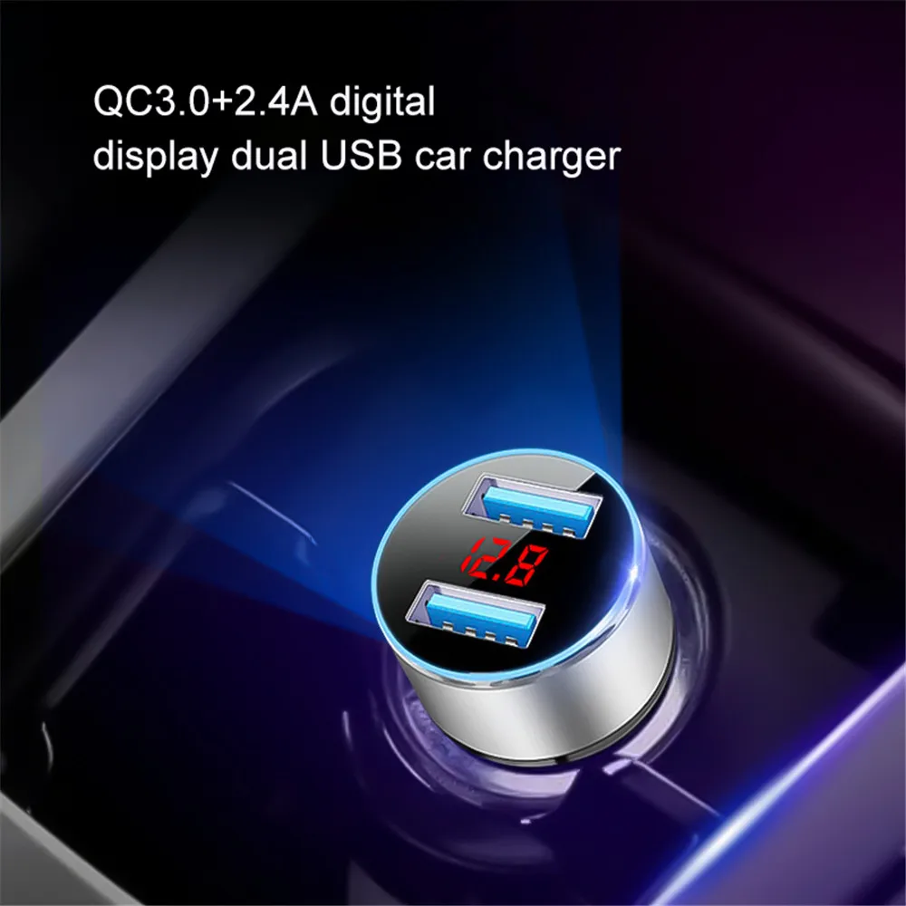 Автомобильное зарядное устройство kebidu с ЖК-дисплеем 12-24 В 2 USB-порта | Мобильные