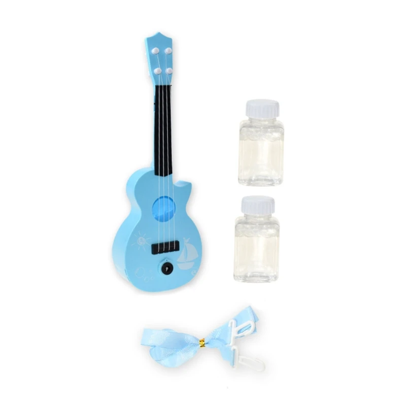 

Children's Ukulele Beginner Guitar Toy Can Play Music Creative Auto Bubble Machine Best Gift for Boys and Girls