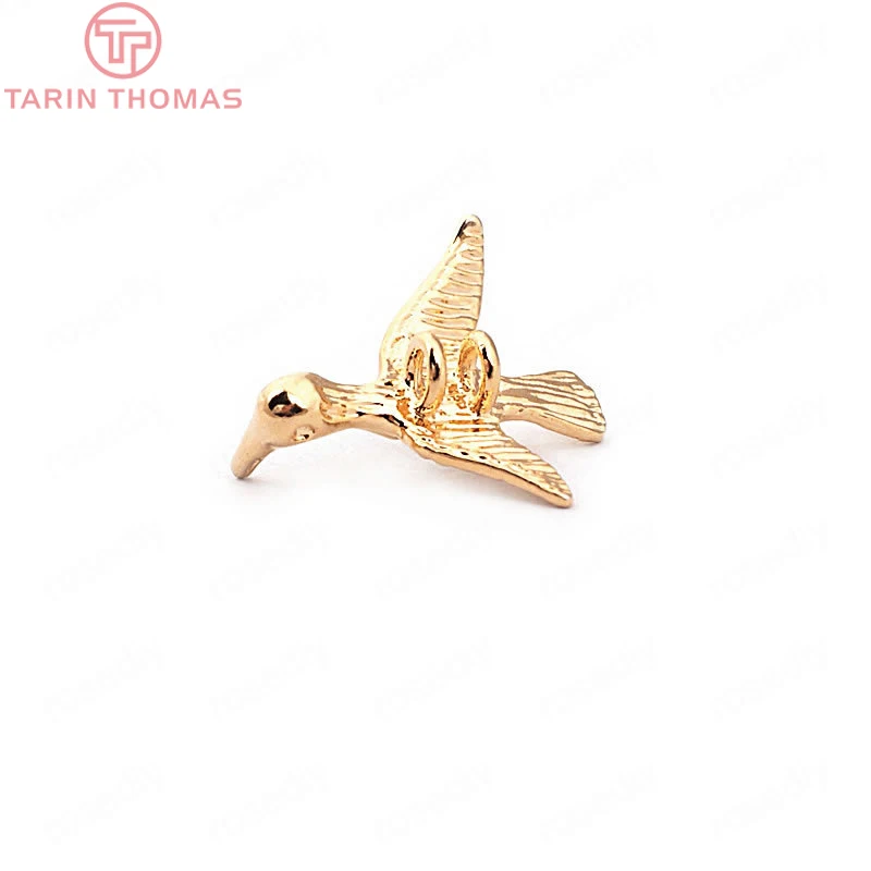 

(33581)6PCS 18*16.5MM 24K Gold Color Brass Birds Charms Pendants High Quality Diy Jewelry Findings Accessories wholesale