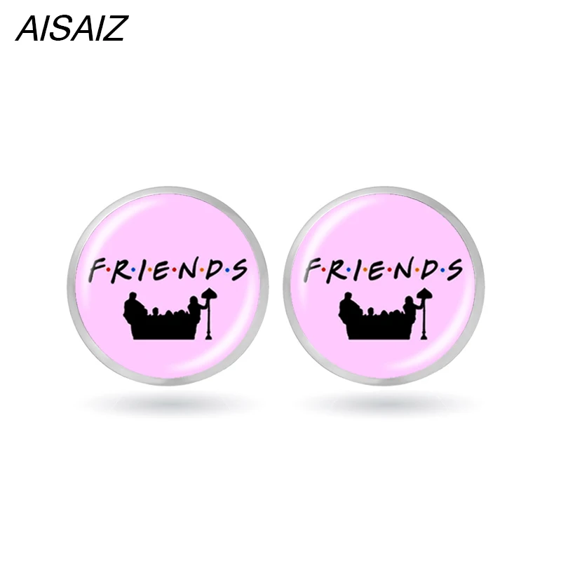 10 шт./лот серьги-гвоздики для ТВ шоу друзей серьги женщин стеклянный кулон