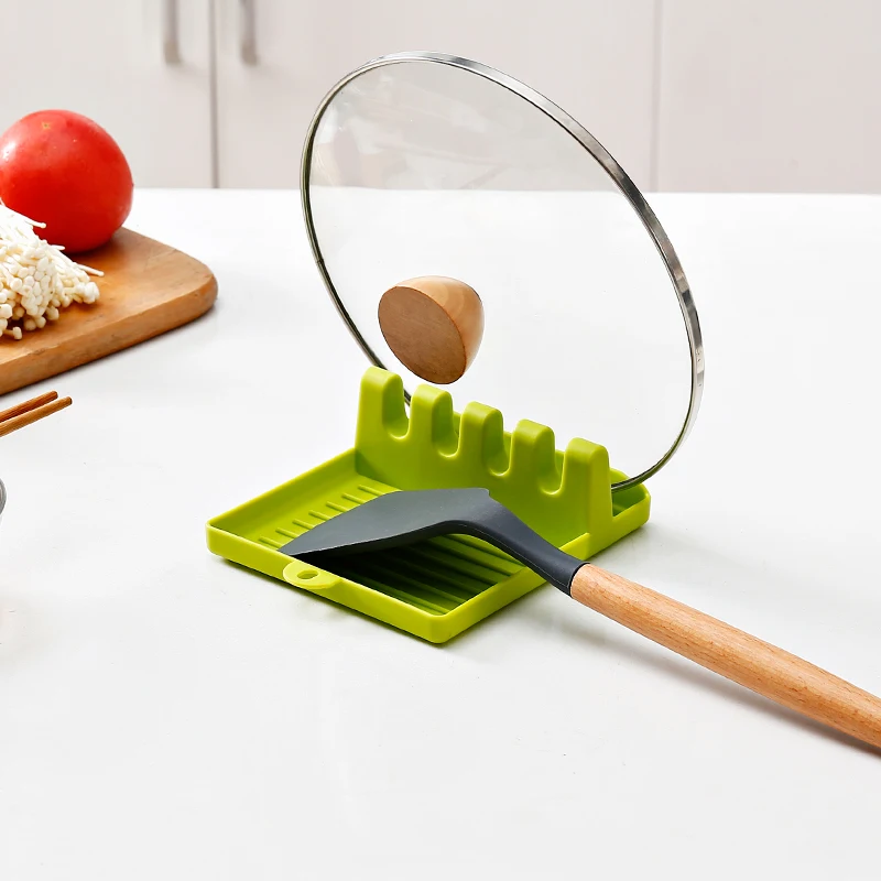 

Silicone Spoon Rest Soup Spoon Holder Support Spoon Stove Organizer Tool Cookware Shelf Kitchen Storage Accessories Kitchen Aid