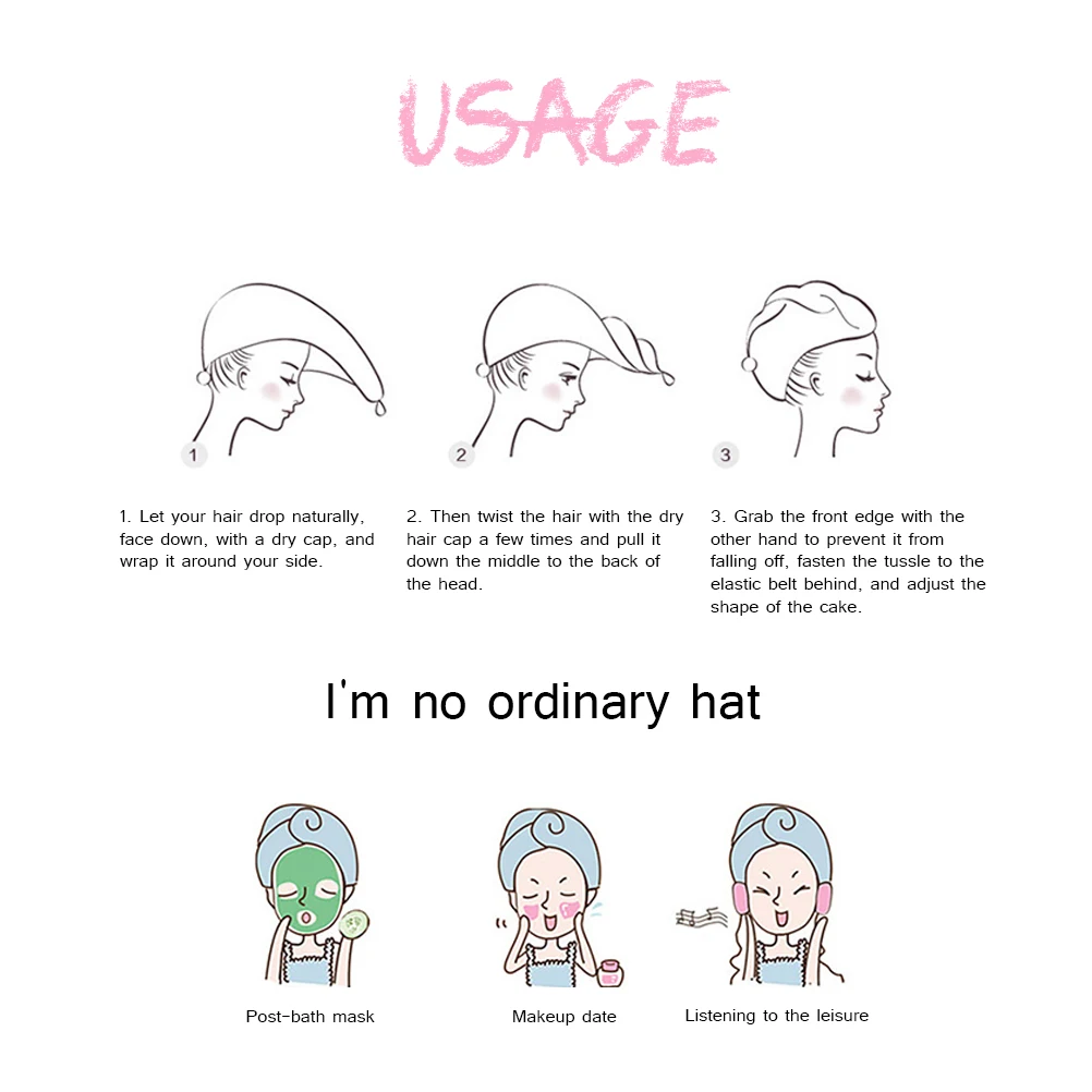 2 шт. женские сушильные полотенца для ванной поглотитель из микроволокна Мягкий