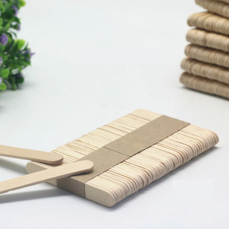 

50pcs Wooden Sticks Creative DIY Craft Toys for Kids Handmade Wood Ice Cream Cake DIY House Making Funny Decor Supplies