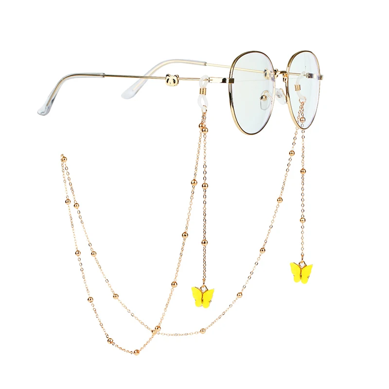 

1PC Multiple Styles Gold Metal Eyeglass Chains with Pendant Butterfly Cross Flower Reading Glasses Cord Holder Neck Strap Rope