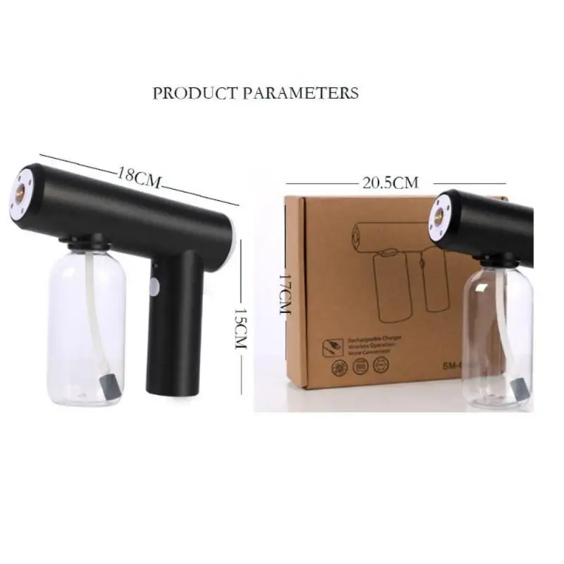 

250ML Ntelligent Wireless Nano Blue Light Automatic Steam Fogger USB Charging Disinfection Sprayer Gun For Home Office Atomized
