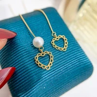 wholesale heart design dangle earrings accessories women diy jewelry making for pearl jewelry