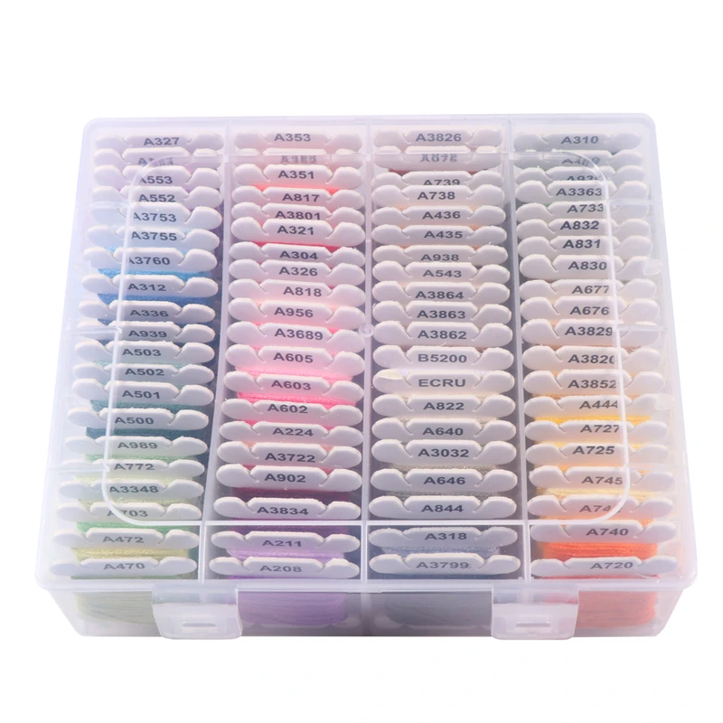 

1 Box 80 Color 4M Embroidery Thread Sewing Thread Yarn Cords with Transparent Storage Box for Sewing Embroidery Machine Supplies