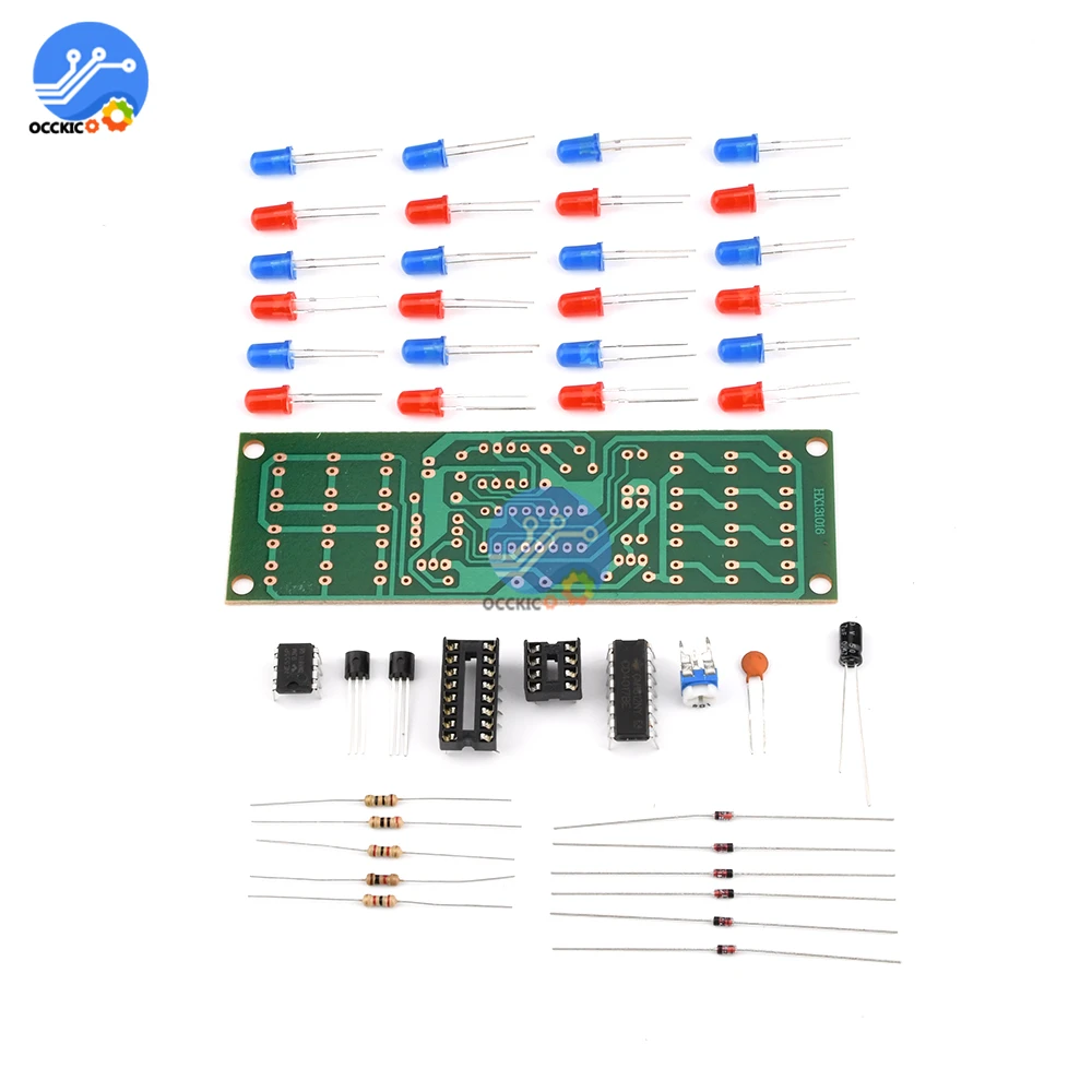 Набор светильников стробоскопических двухцветных красный синий NE555 + CD4017|suite| |