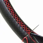 Оплетка для руля автомобиля, чехлы из искусственной кожи с иглами и ниткой, 7 цветов, текстура сделай сам, мягкие чехлы для руля