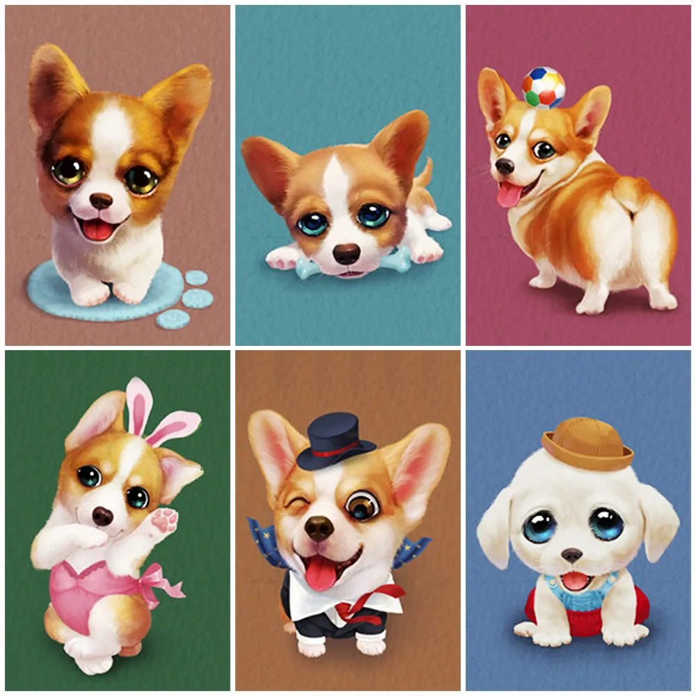 Алмазная живопись с изображением милой собаки круглая вышивка животных