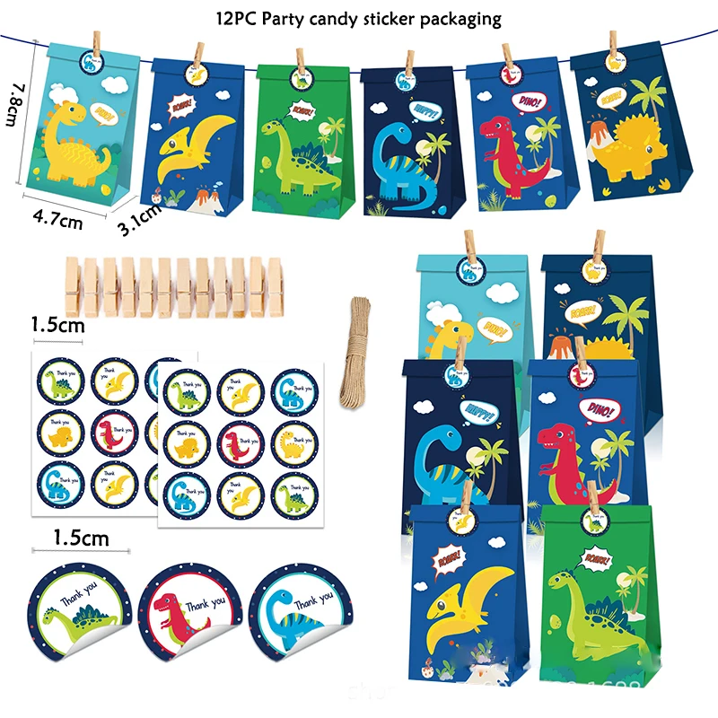 

Cute Dinosaur Party Gift Candy Bag Pack Jungle Roar Birthday Party Decor Jurassic World Dino Kids One 1st Birthday Party Favor