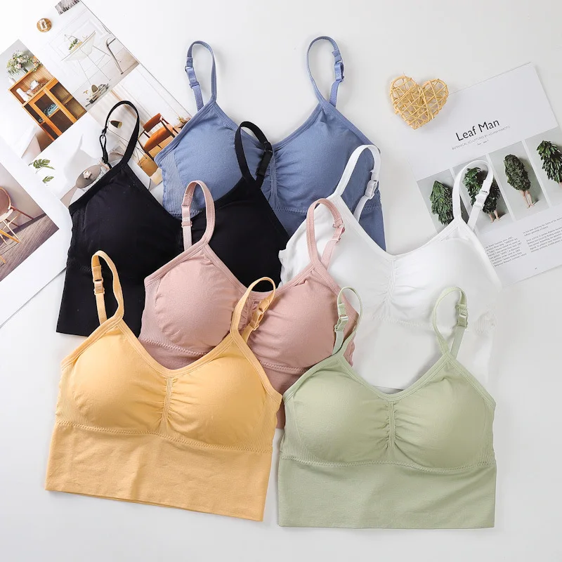 Бесшовный Женский бюстгальтер для фитнеса с чашками пуш-ап мягкое