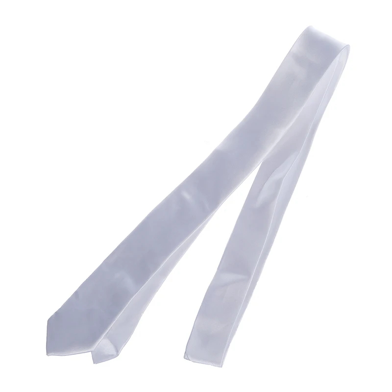

Unisex Casual Necktie Skinny Slim Narrow Neck Tie - Solid White