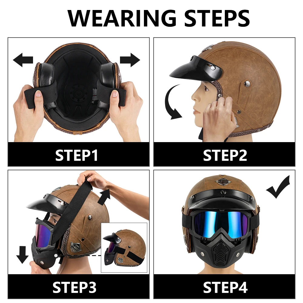 Шлем мотоциклетный в стиле ретро для Harley Davidson|Шлемы| |