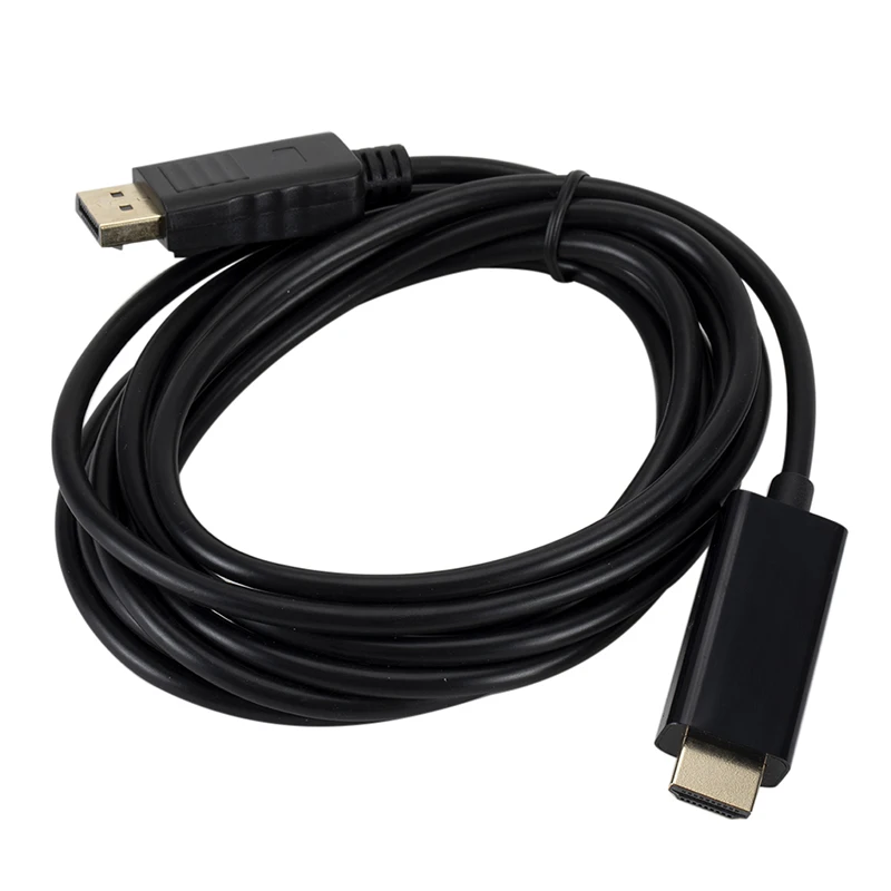 Черный 10 футов Дисплей порт Порт DP штекер HDMI Мужской M/M кабель адаптер для MacBook Air