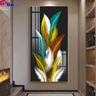 Алмазная живопись 5D сделай сам, картина-пазл с полными квадратными и круглыми стразами, в современном скандинавском стиле, с перьями, вышивка крестиком