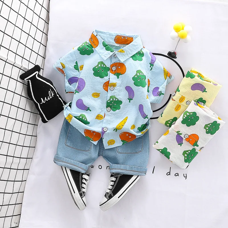 

2020 Summer Baby Boy Clothing Set Cartoon Short Sleeve Shirt +Pant 2Pcs Children Clothing Sets Kids Clothes Suits For 1-3 Years