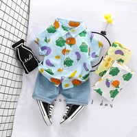 2020 summer baby boy clothing set cartoon short sleeve shirt pant 2pcs children clothing sets kids clothes suits for 1 3 years