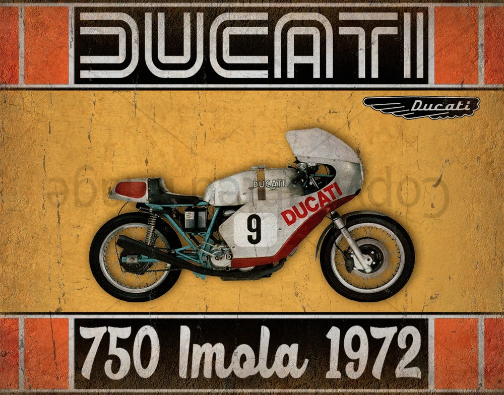 

Мотоцикл DUCATI Imola 1972, металлический жестяной знак, плакат, настенный налет