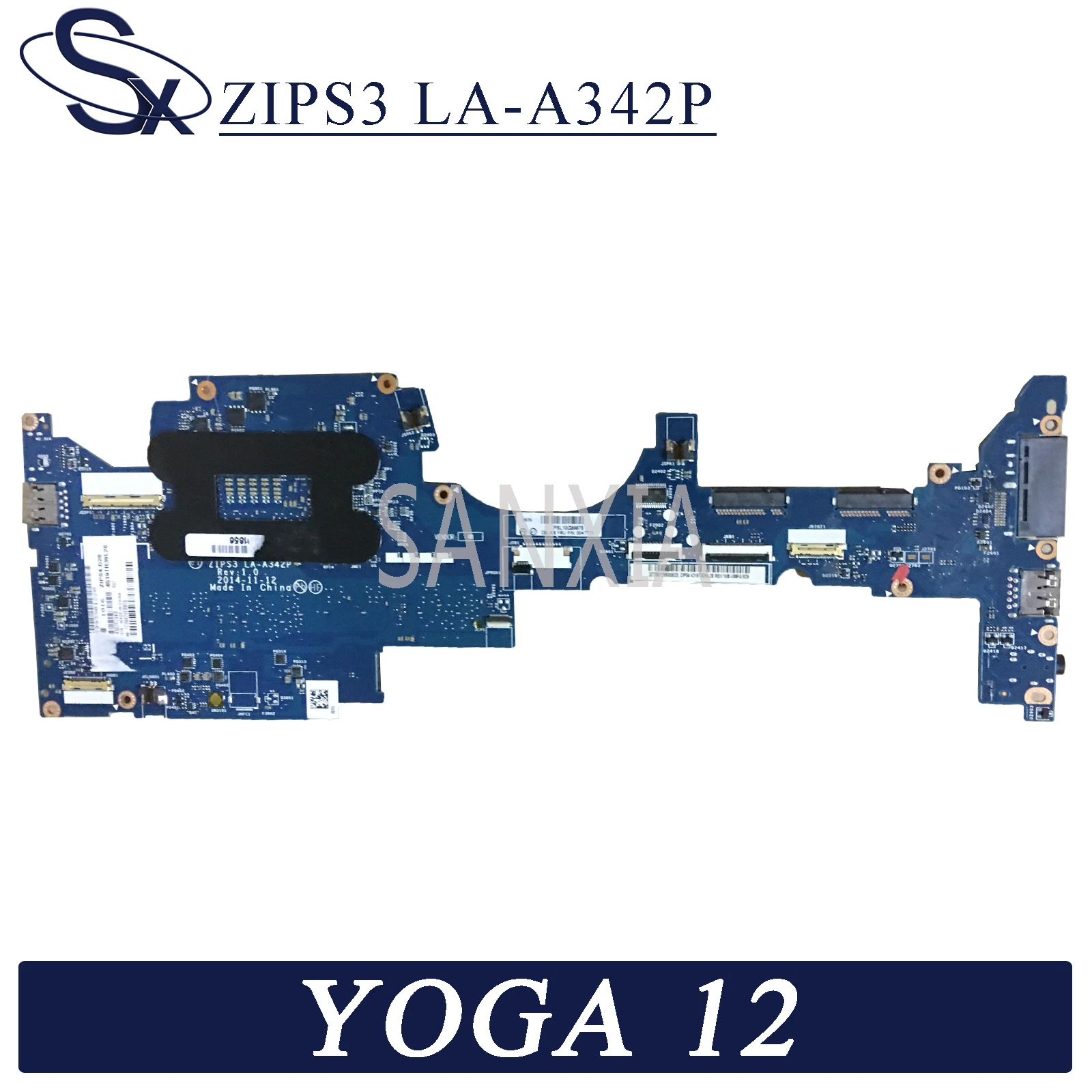 

KEFU ZIPS3 LA-A342P Laptop motherboard for Lenovo ThinkPad S1 YOGA 12 original mainboard 4G-RAM I5-5200U