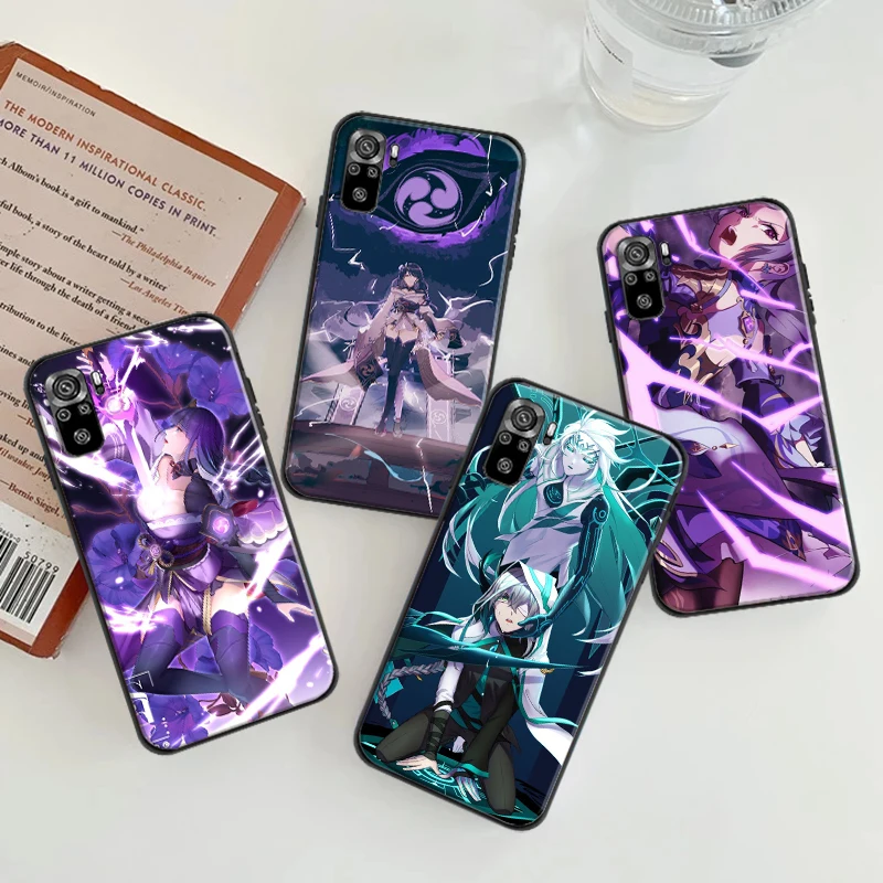 

Genshin Impact Phone Case For Xiaomi Redmi 9 9i 9AT 9T 9A 9C 10X 4G 5G Note 10T 5G 10S 10 5G Cute Raiden Ei Soft TPU Back Cover