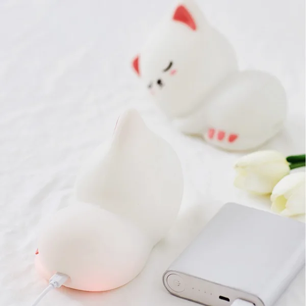 

Kitty Night Light for Kids - Color Changing Baby Night Light,Portable and Rechargeable Kid Lamp, Best Gifts for Kids