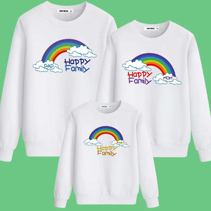 

2021 Mother Daughter Long Sleeve Warm Sweatshirt Cotton Family Matching Soft Sweatshirts Mommy And Me Love Print Casual Clothes