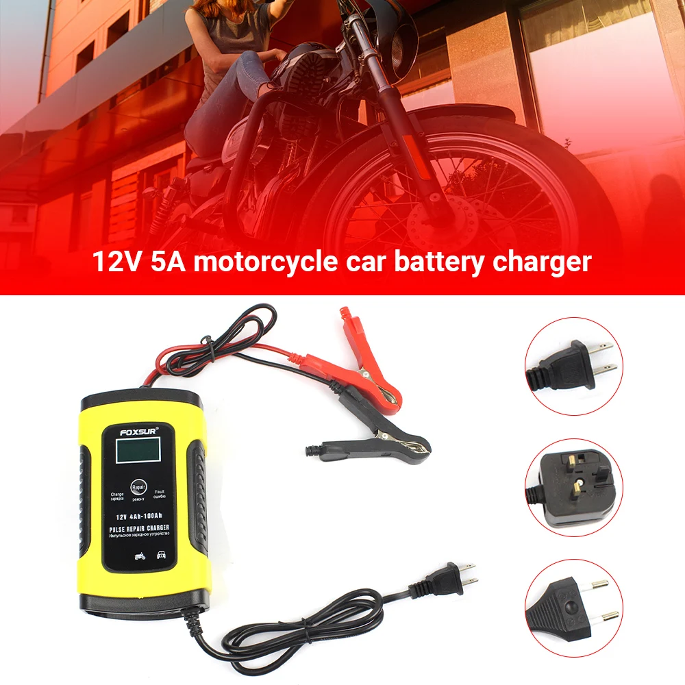 

Car Battery Charger 12V 5A LCD Display Repair Battery Charger Lead Acid Storage Charger For Tesla Model 3 Bmw Ford Focus 2 Audi