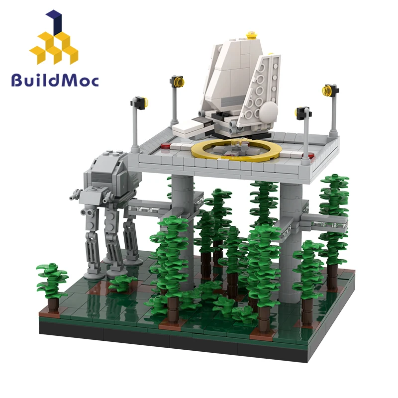 

BuildMOC, Звездный план из фильма, имперская военная база, космический корабль, боевой корабль AT-AT Walker Tree, строительные блоки, кирпичи Moc, игрушка ...