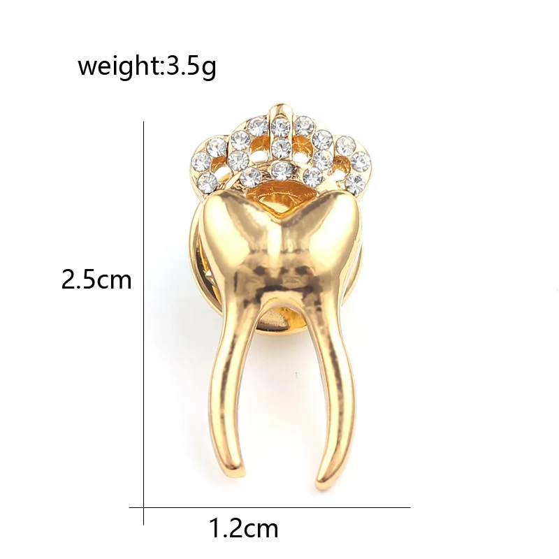 crown teeth gold Золотые, серебряные, розовые, золотые медицинские броши, эмалированная булавка для мужчин и женщин, подарки, куртки, значок на воротник, нагрудные булавки, кнопка, сумка, ювелирное изделие, аксессуары - Окраска металла: crown teeth gold