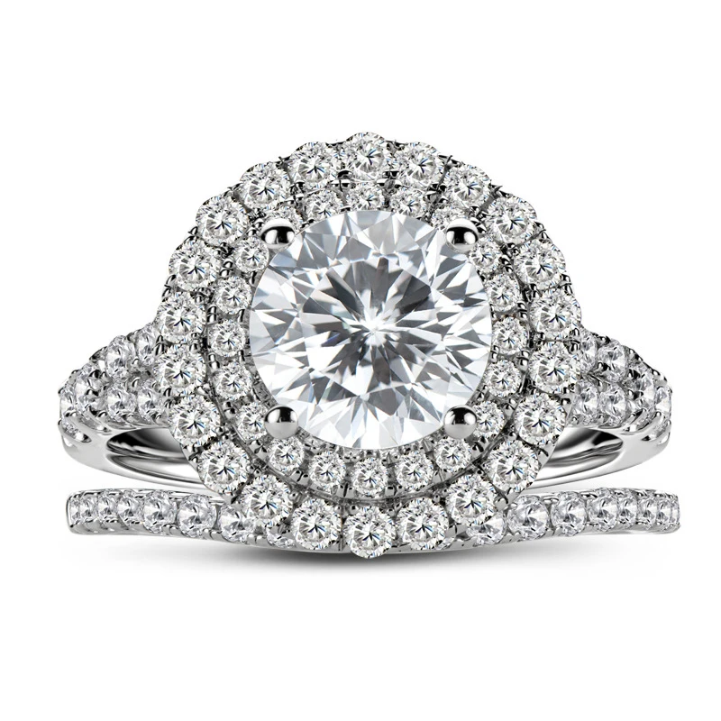 

Knobspin 100% 925 Sterling Silver Round Cut Engagement Rings For Women High Carbon Diamond Party Fine Jewelry Wholesale