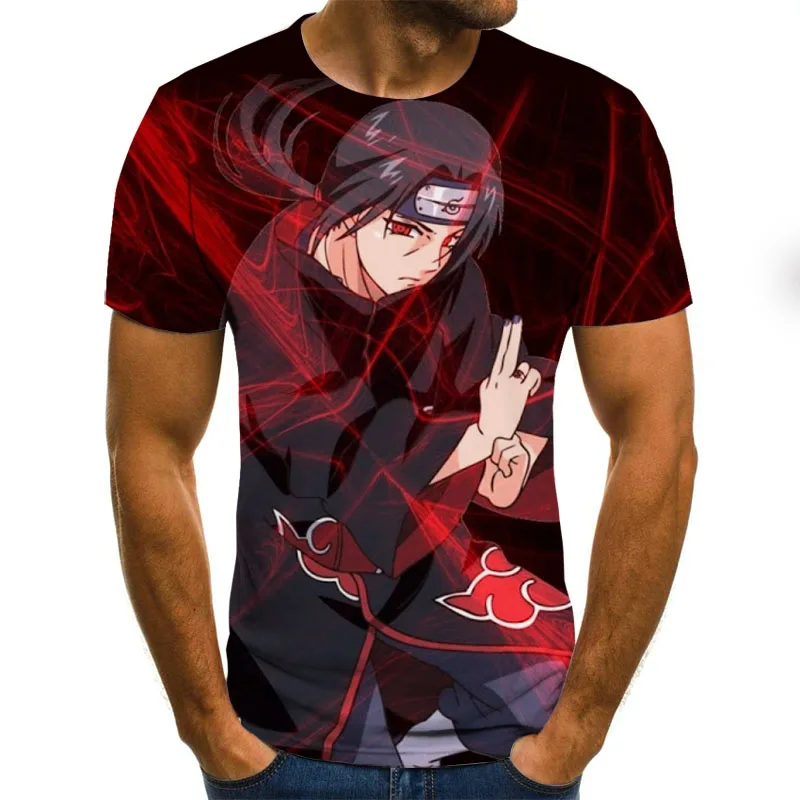 Uchiha Sasuke Graphic футболка Аниме костюм для мальчиков 3D мужская рубашка аниме