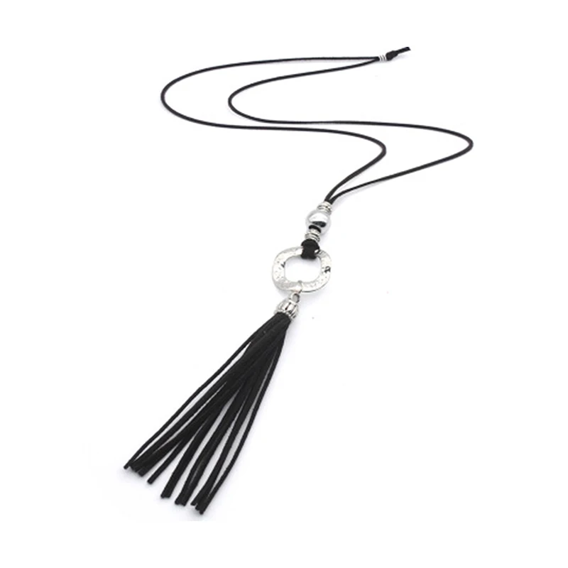 Ожерелье с кулоном для женщин длинный веревочный чокер зимнего свитера богемный