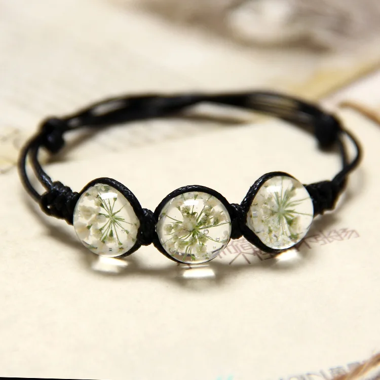 Натуральный белый кристалл камень браслет многоцветный вечный цветок ручной