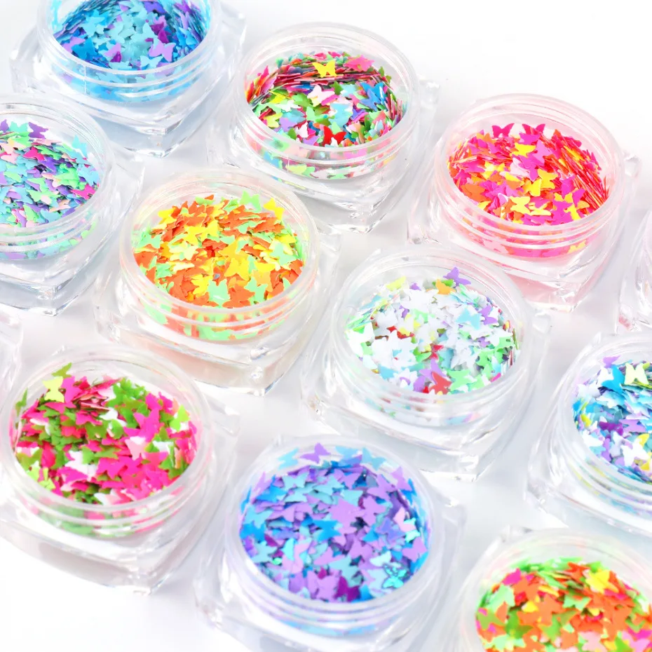 Новый дизайн ногтей сделай сам украшение в форме бабочки блеск для блестящие