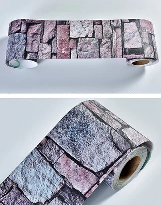 Brick Purple Мраморные самоклеющиеся линии талии обои водонепроницаемые декоративные стены границы для гостиной пол коридора окантовочная линия стикер - Цвет: Brick Purple