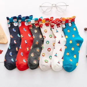 2019 Мультяшные красочные 3D женские хлопковые носки зимние рождественские милые носки для девочек и мужчин