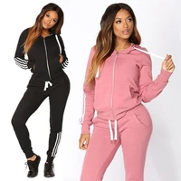 two piece set tracksuit women spring winter clothes conjunto feminino zipper hooded sweatshirt trousers suit chandal mujer