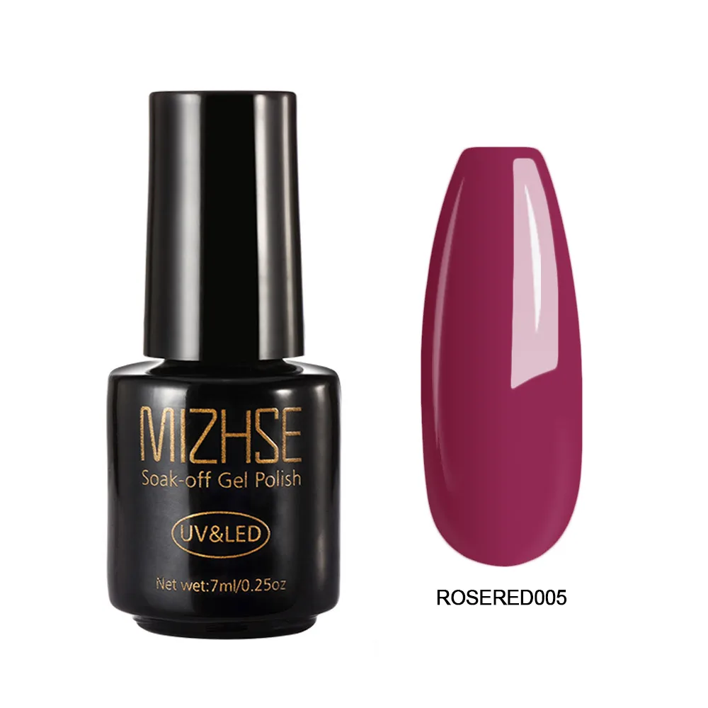 RoseRed005 MIZHSE дизайн ногтей УФ-гель для ногтей замачиваемый синий цвет УФ-гель лак для ногтей Полупостоянный светодиодный гель для ногтей эмаль УФ-клей - Цвет: RoseRed005