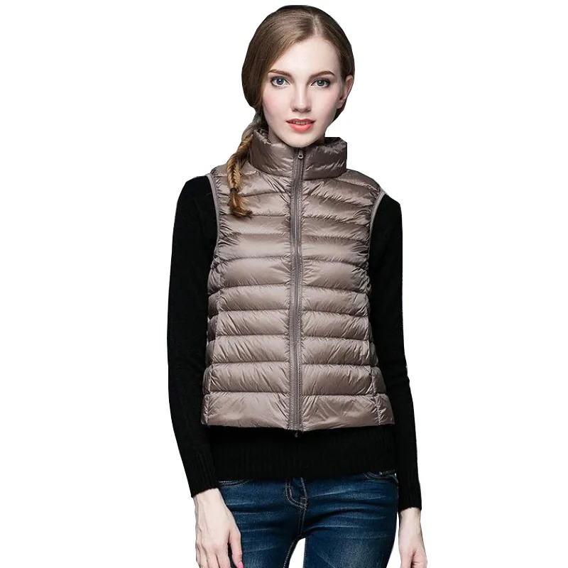 

Women Elegant Large Size Loose Vest 2023Autumn Winter Ladies Vest Jacket New Female Fashion Thin Light Warm Down Vest Coat OK898
