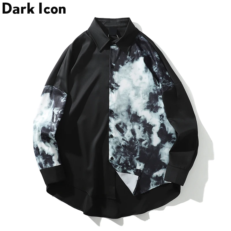 Мужская Уличная рубашка в стиле хип хоп Dark Icon Повседневная Свободная с длинным