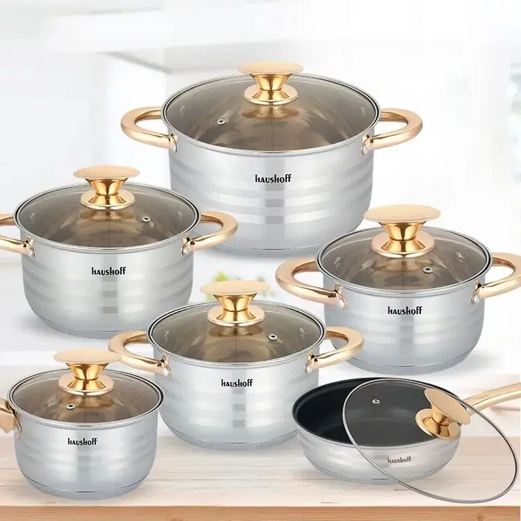 

Cookware Set Cooking Pots and Pans Stainless Steel Pot Set Induction Cooker Soup Pot Milk Casseroles Frying Pan Saucepan Kitchen