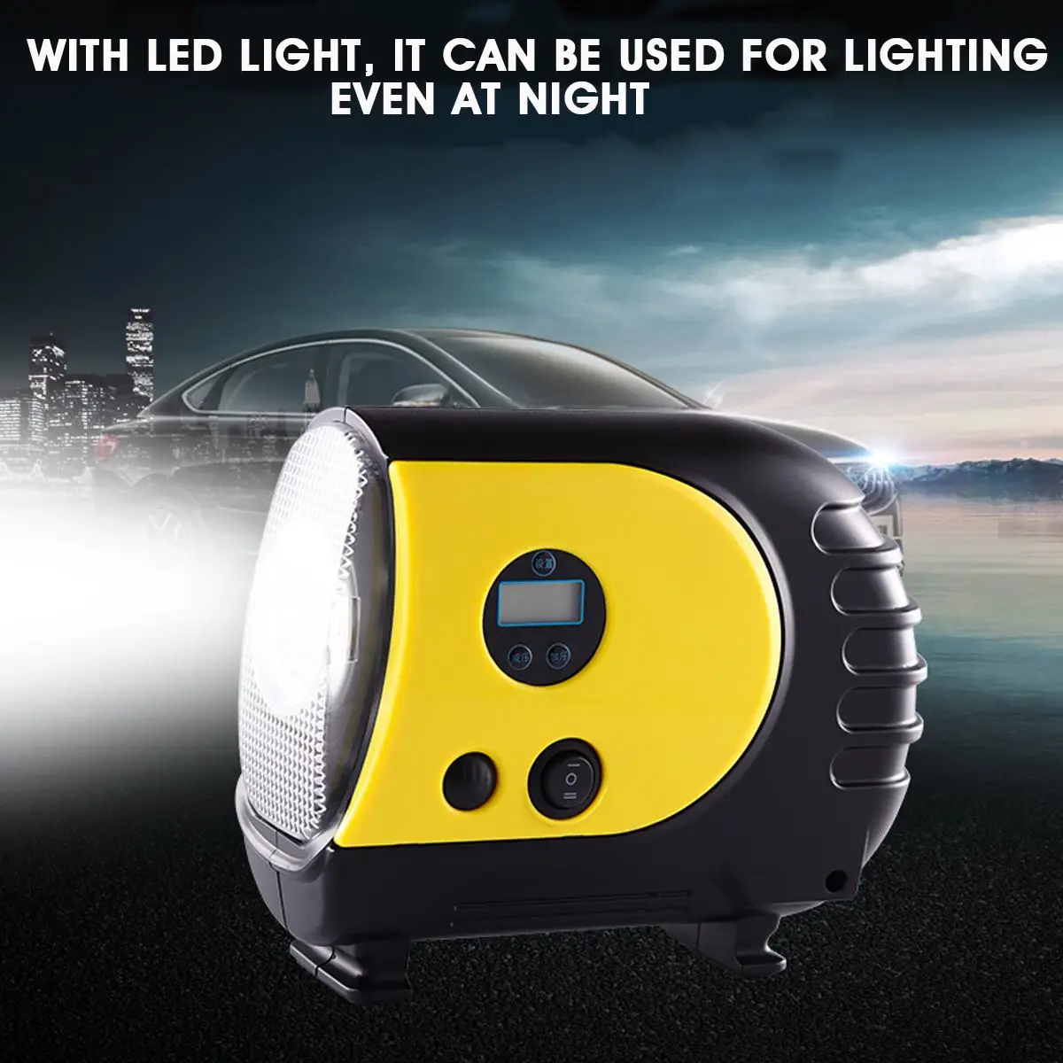 

12V 150W Electronic Digital Portable Car Wheel Tire Inflatable Pump Inflator Air Compressor Electric Inflating Machine Nozzle