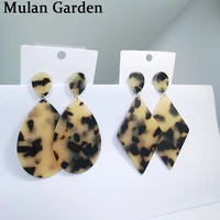 mg vintage new leopard earrings for women rhombus pendant acetic acid water drop acrylic earrings resin jewelry girl gifts 2019