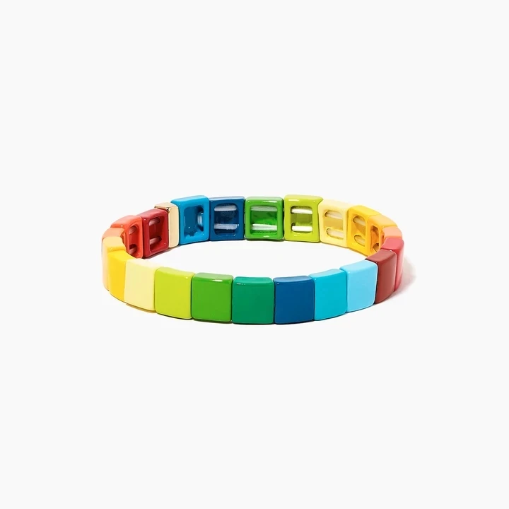 Bracelets enamel stretch bracelets for women armbandjes dames pulsera masculina TUTTI FRUTTI BRACELET GOLD HONEYCOMB beads bracelet men - Окраска металла: Bracelets