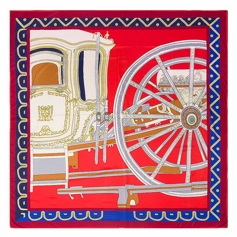 2021 Новый Элитный бренд шаль 100% саржа Шелковый шарф колеса хиджаб квадратный