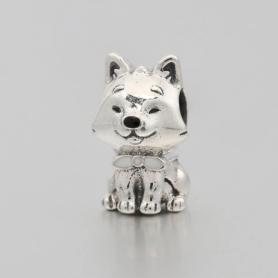 

Подлинный браслет из серебра пробы с подвеской в виде собаки или щенка