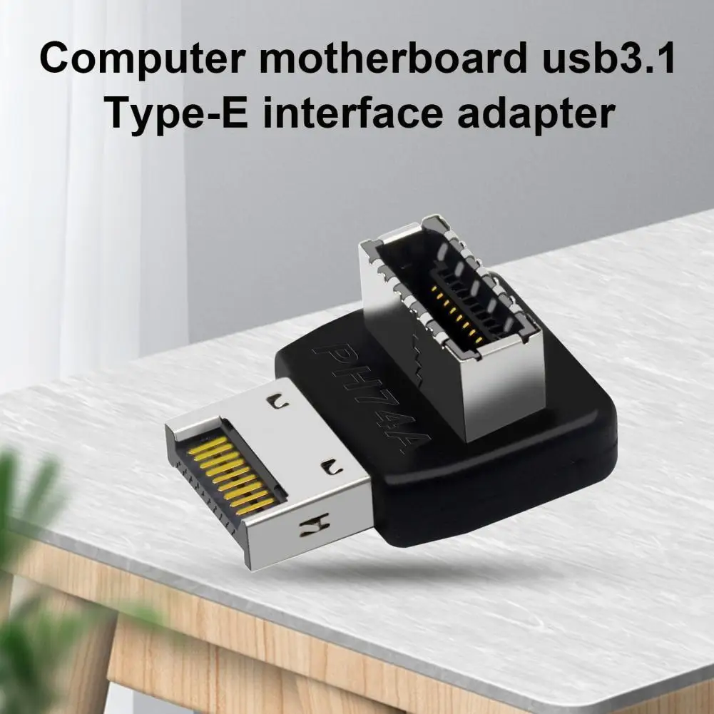 

Соединитель материнской платы без драйвера, Высокоскоростной Переходник USB 3.1 Type-E, угловой адаптер для рулевого управления 90 градусов для к...